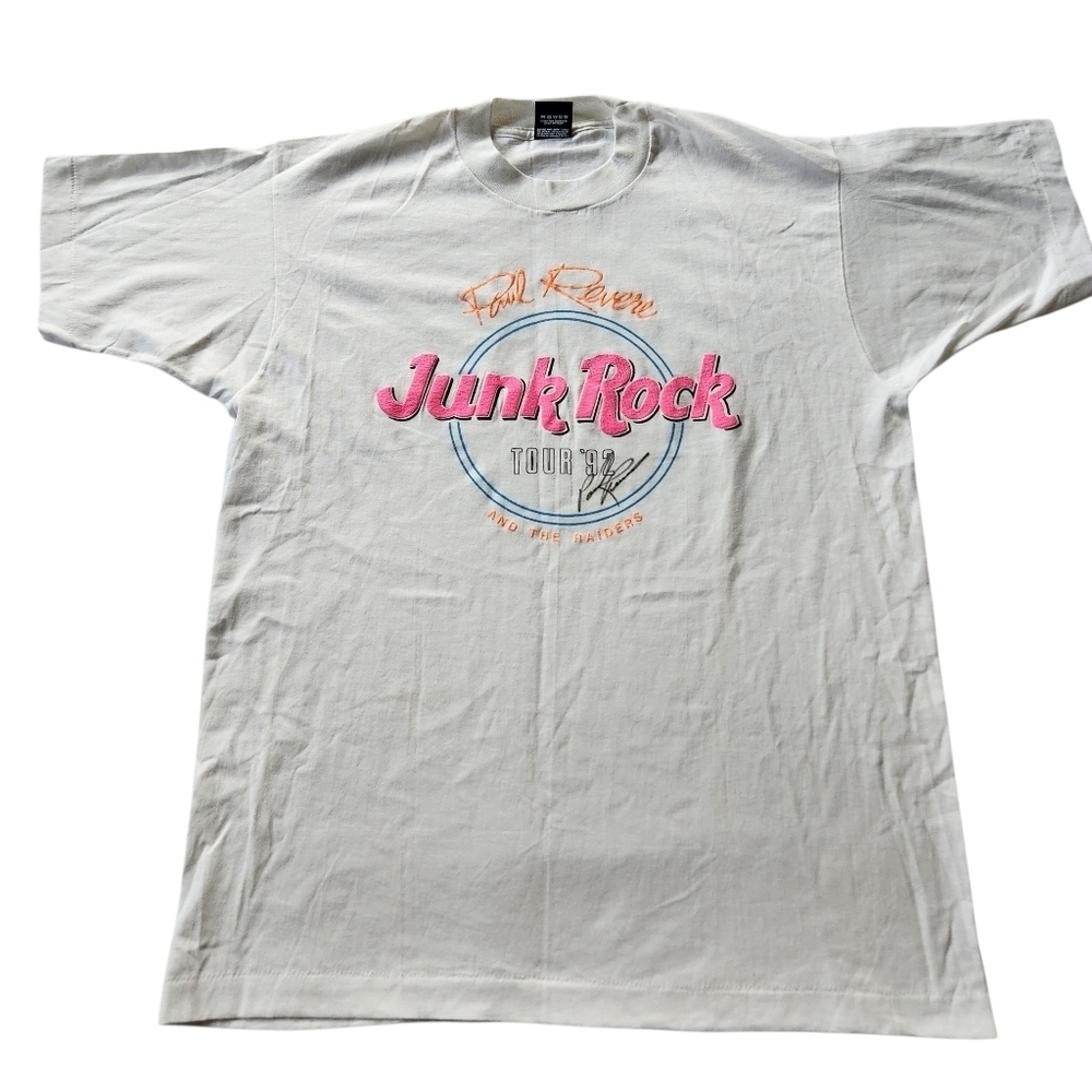 Vintage 90s Single Stitch Paul Revere The Raiders Junk Rock Autograph T-Shirt XL